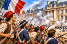 Les insurg&eacute;s parisiens affrontent les d&eacute;fenseurs du palais des Tuileries le 10 ao&ucirc;t 1792.