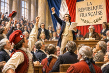 Les d&eacute;put&eacute;s de la Convention nationale proclament la fin de la monarchie et la naissance de la R&eacute;publique en septembre 1792.